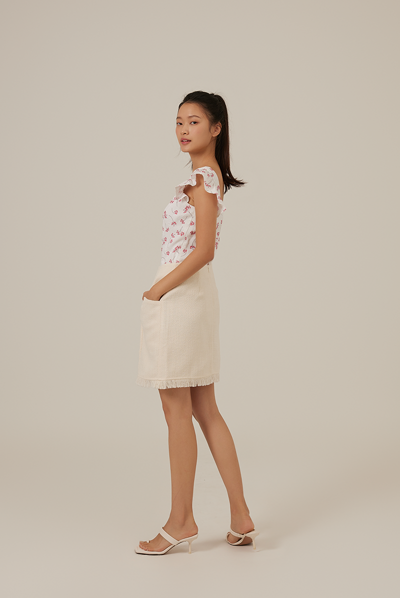Adelyn Floral Embroidery Top in Raspberry