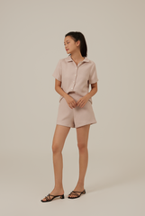 Liana Waffle-Textured Top in Rose