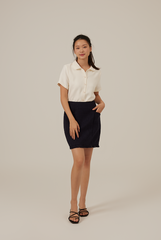 Liana Waffle-Textured Top in White