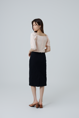 Eilah Sweetheart Puff Sleeves Top in Powder