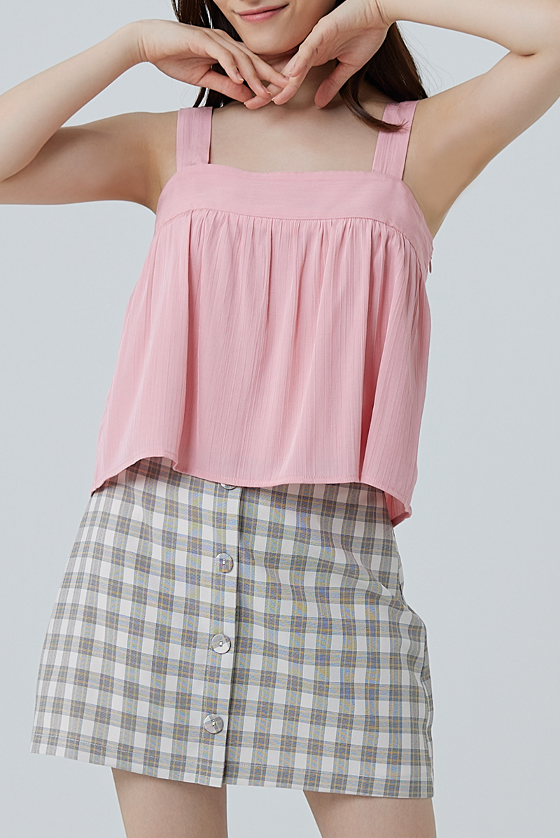 Everly Sleeveless Flowy Blouse in Pink
