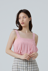 Everly Sleeveless Flowy Blouse in Pink
