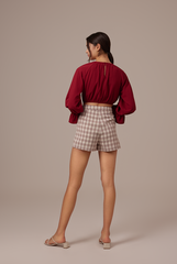 Doris Raglan Sleeves Top in Maroon