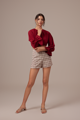 Doris Raglan Sleeves Top in Maroon