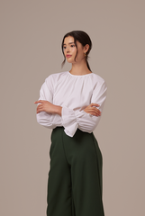 Doris Raglan Sleeves Top in White