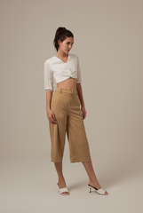 Mckenzie Eyelet Crop Top in White
