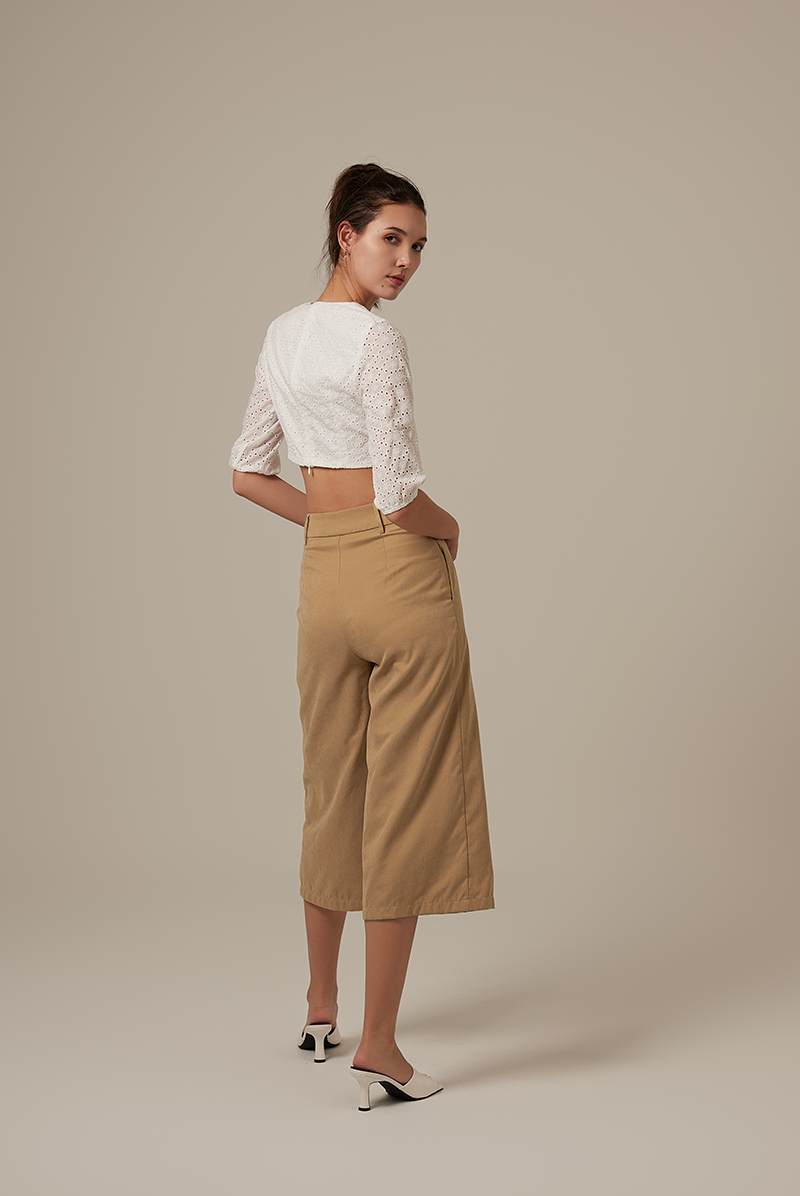 Mckenzie Eyelet Crop Top in White