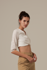 Mckenzie Eyelet Crop Top in White