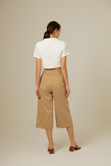 Tanilyn Crop Textured Top in White