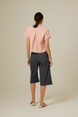 Terecia Collared Button Down Top in Blush