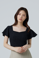 Arika Sweetheart Crop Top in Black