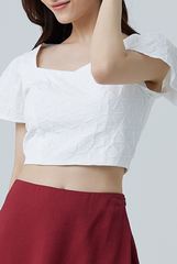 Arika Sweetheart Crop Top in White