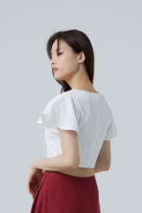 Arika Sweetheart Crop Top in White