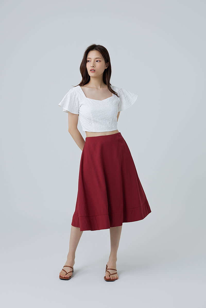 Arika Sweetheart Crop Top in White
