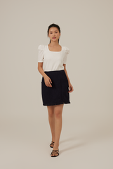 Amalia Ribbed Textured Top in White