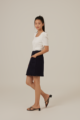 Amalia Ribbed Textured Top in White