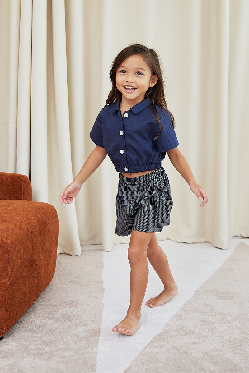 KIDS Trina Relaxed Shorts in Black
