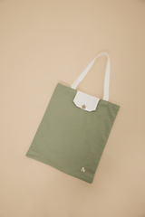 Foldable Tote Bag in Sage Green