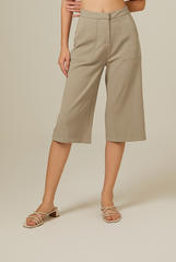 Maelyn Cropped Culottes in Taupe
