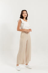 Mina Straight Leg Pants in Beige