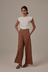 Mina Straight Leg Pants in Chocolate