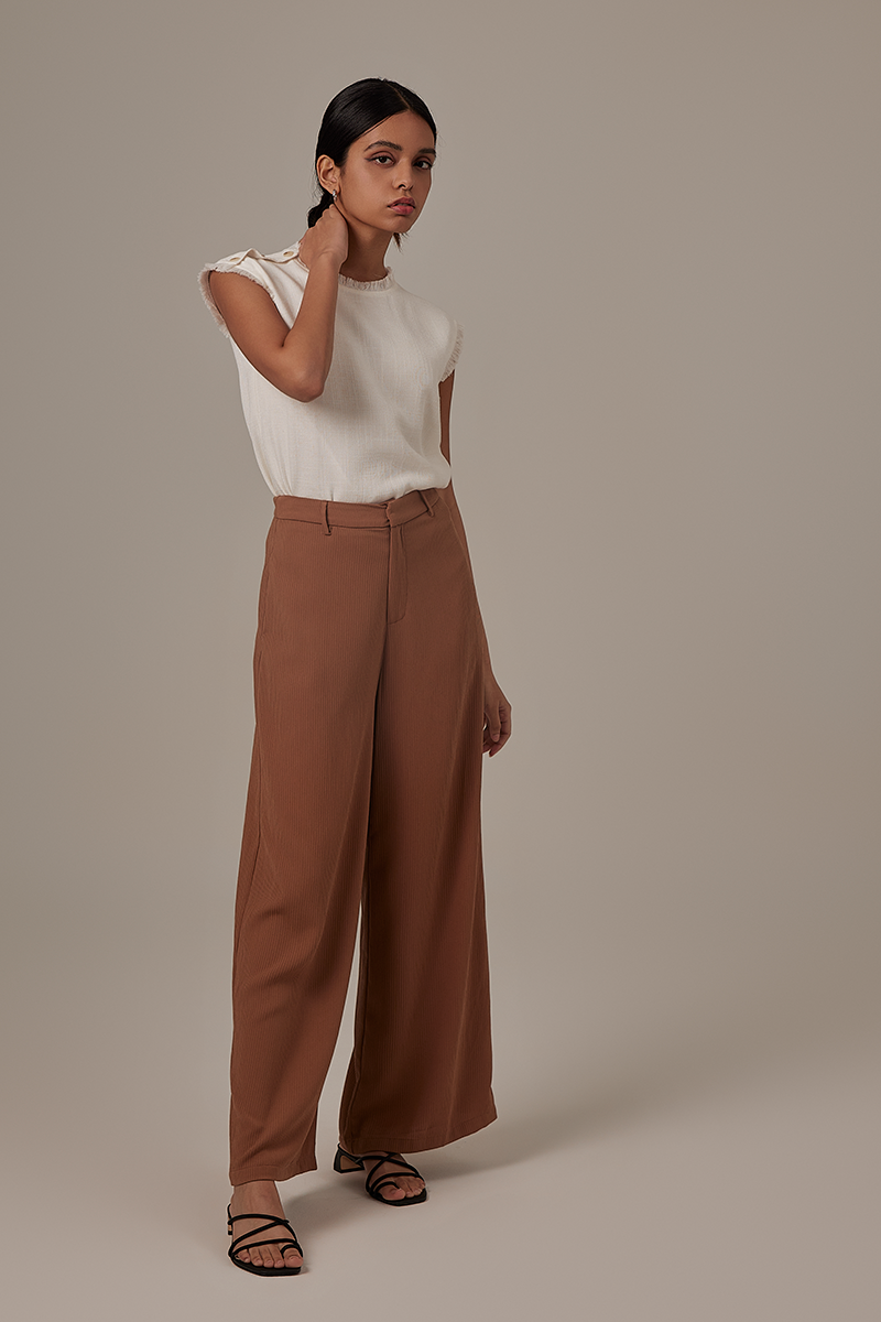 Mina Straight Leg Pants in Chocolate