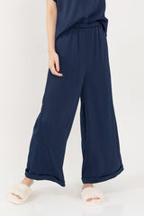 Anne Elasticated Lounge Pants in Navy Blue