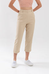 Vera Straight Leg Pants in Beige