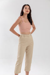 Vera Straight Leg Pants in Beige