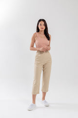 Vera Straight Leg Pants in Beige