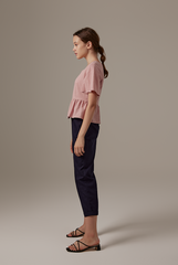 Vera Straight Leg Pants in Navy Blue