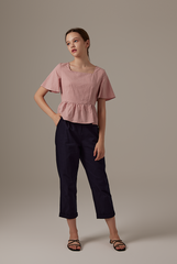 Vera Straight Leg Pants in Navy Blue