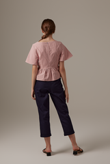 Vera Straight Leg Pants in Navy Blue