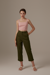 Vera Straight Leg Pants in Olive