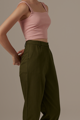 Vera Straight Leg Pants in Olive
