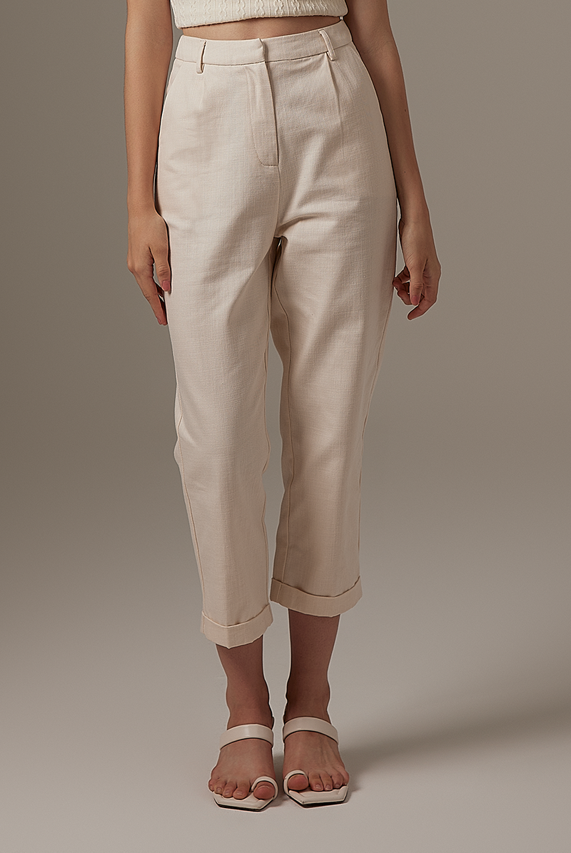 Vera Straight Leg Pants in Rice