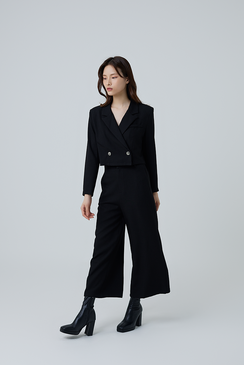 Daphne Wide Leg Pants in Black