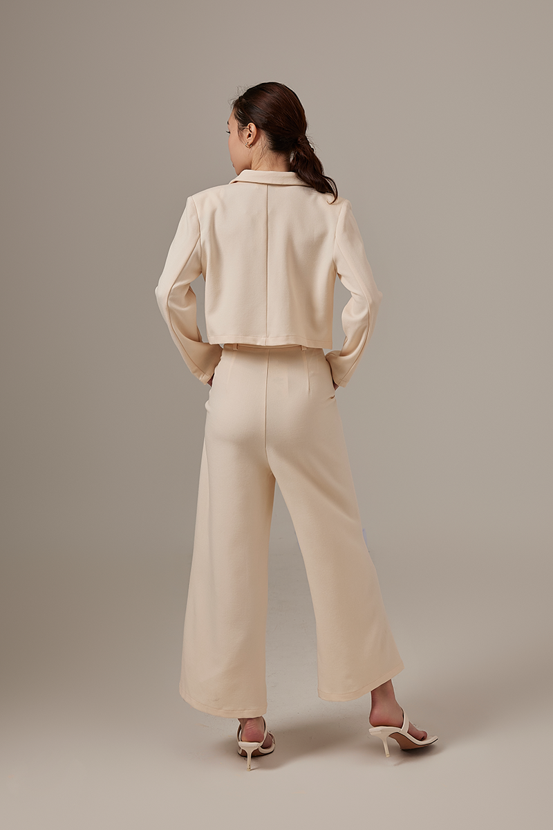 Daphne Wide Leg Pants in Cream
