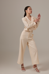 Daphne Wide Leg Pants in Cream