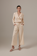 Daphne Wide Leg Pants in Cream