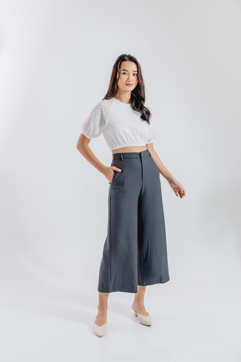Daphne Wide Leg Pants in Dark Grey
