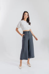 Daphne Wide Leg Pants in Dark Grey