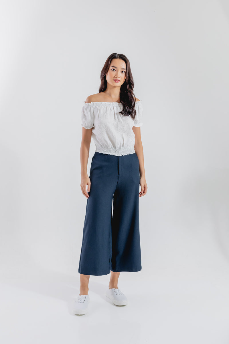 Daphne Wide Leg Pants in Navy Blue