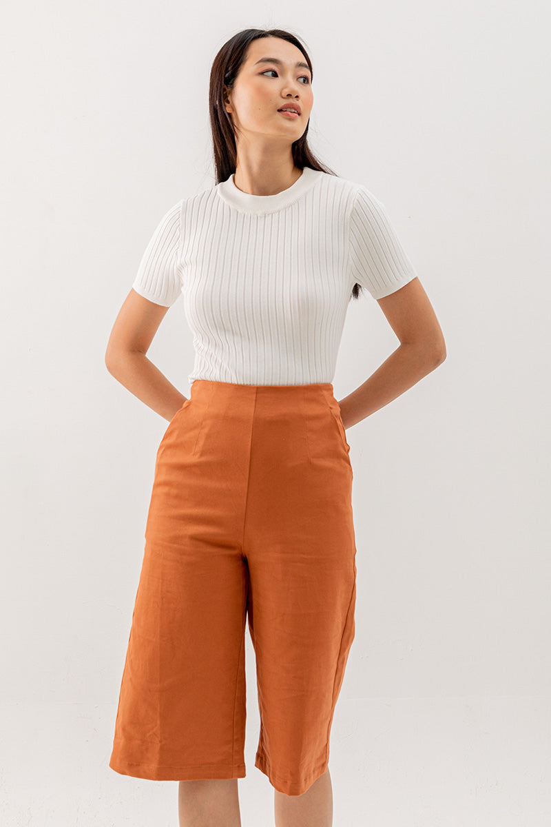 Enola Wide Leg Pants in Camel