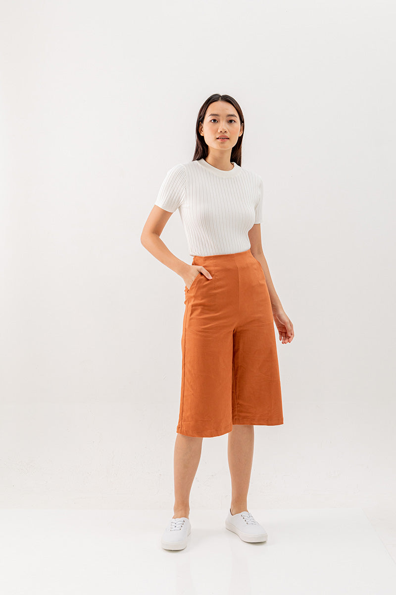 Enola Wide Leg Pants in Camel