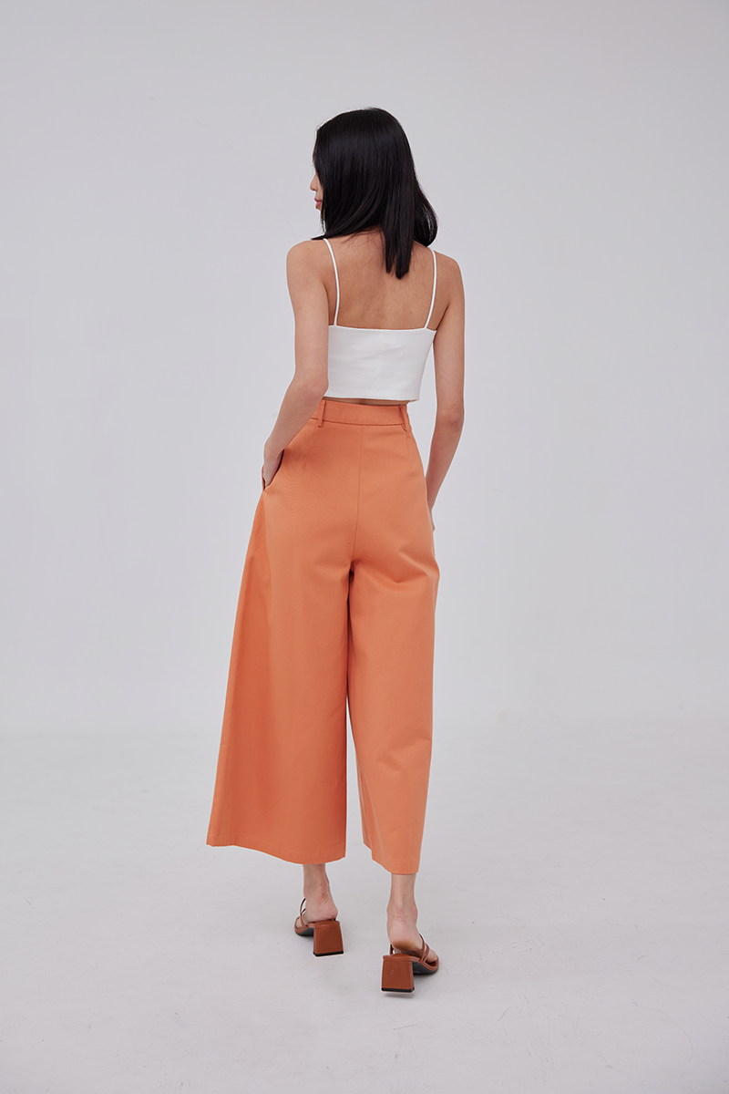 Sandra Wide-leg Culottes in Orange