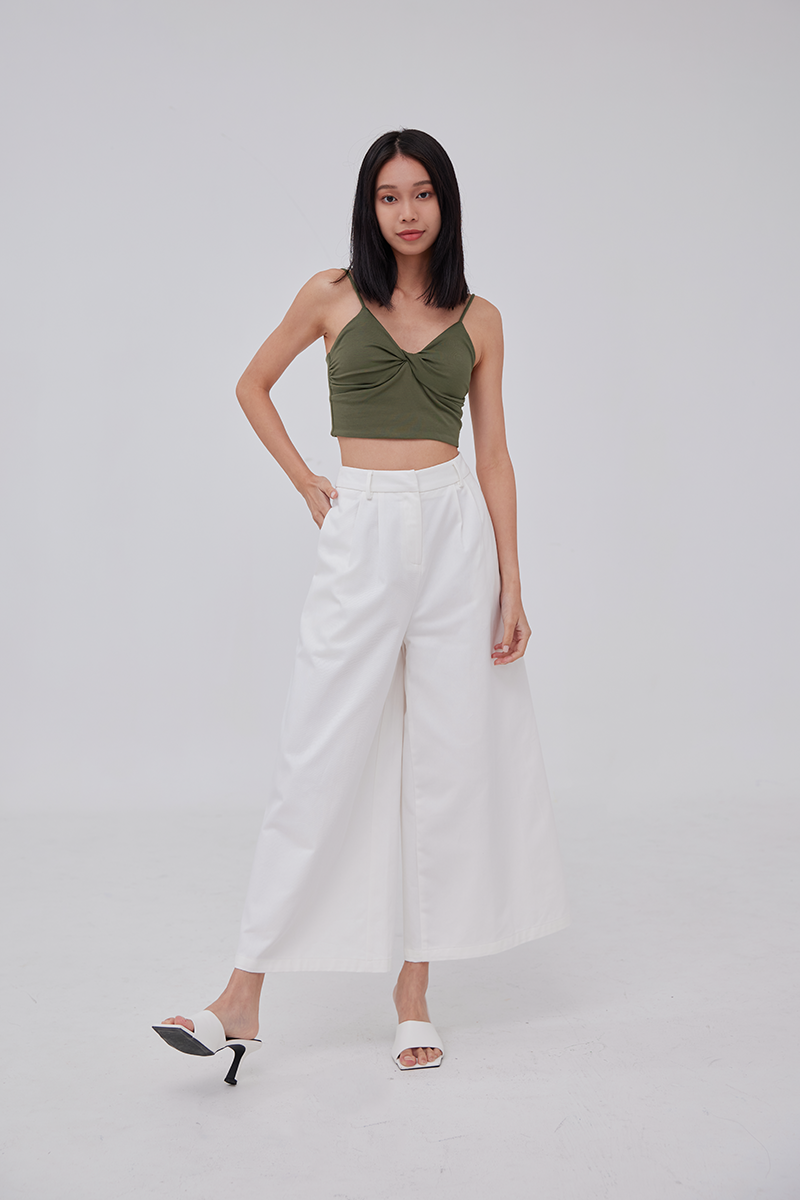 Sandra Wide-leg Culottes in White