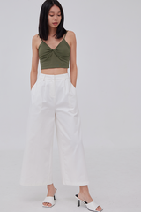 Sandra Wide-leg Culottes in White