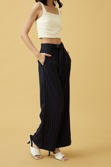 Kathy Wide Leg Pants in Navy Blue