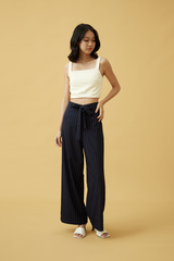 Kathy Wide Leg Pants in Navy Blue